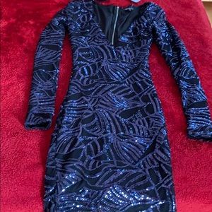 Sequin mini dress with zipper on back